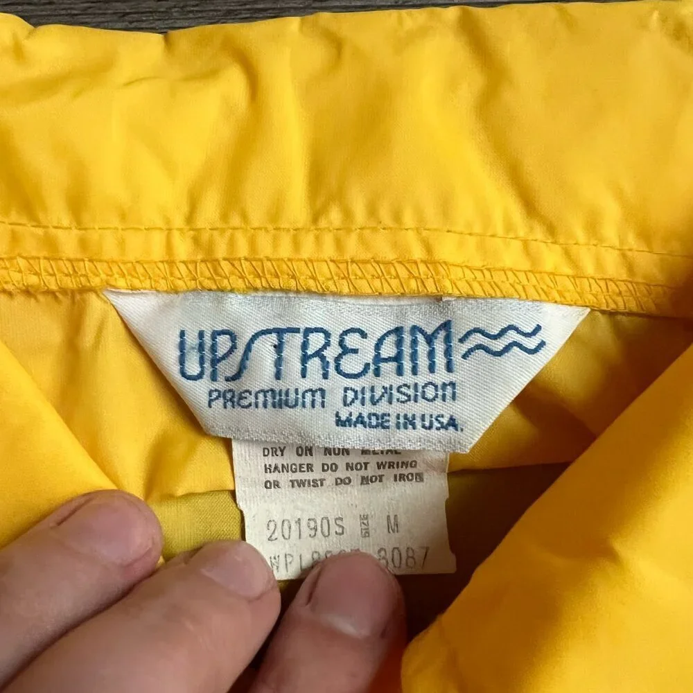 Vintage 80s Schweppes Ginger Ale Windbreaker Jacket Snap Front Yellow USA Size M